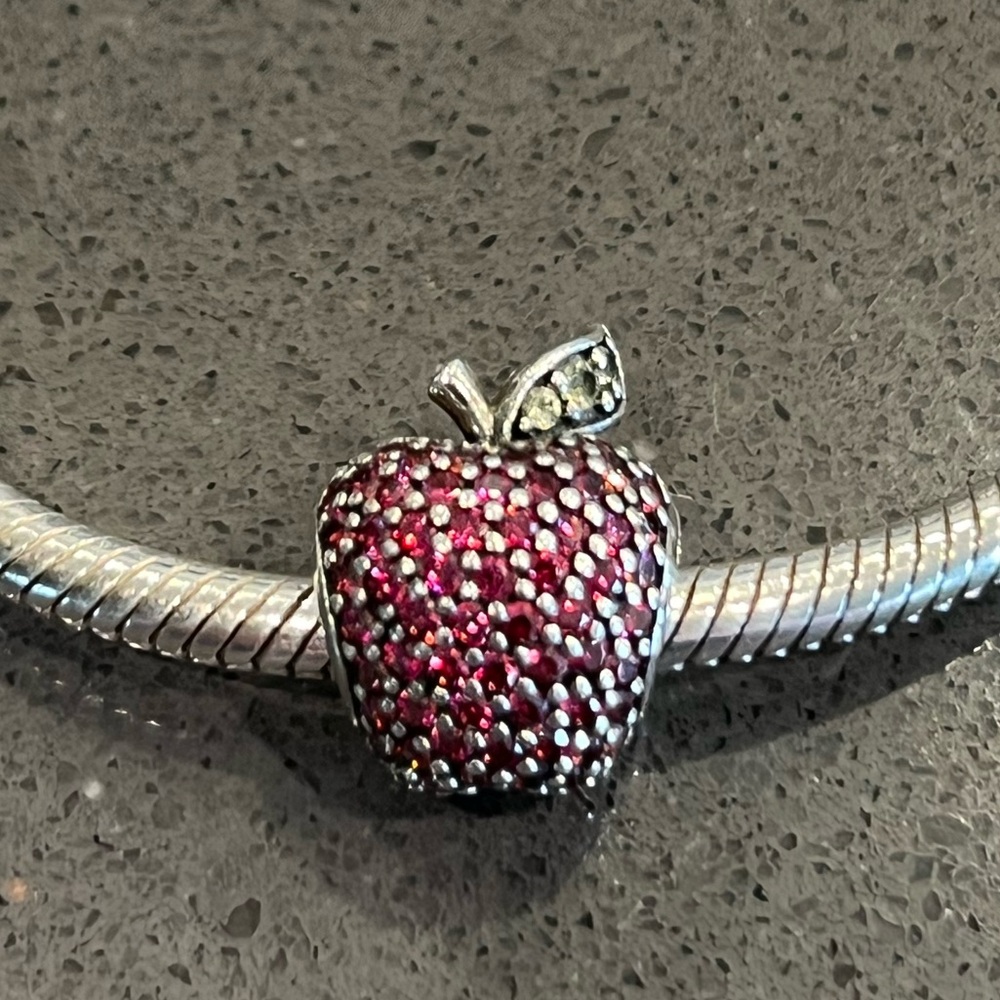 Authentic Pandora Red Pave Apple Charm